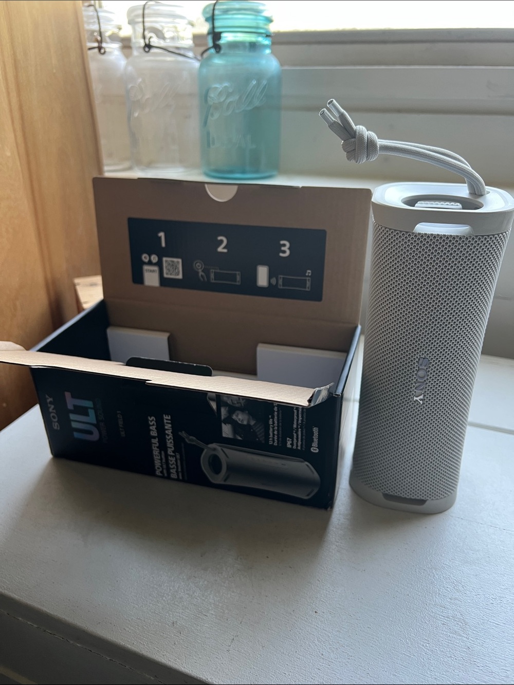Sony ULT Field 1 Portable Bluetooth Speaker - Cream Beige colorway, waterproof